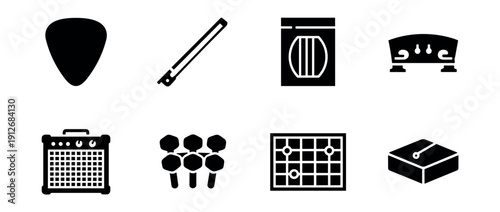 String instruments accessories icons set