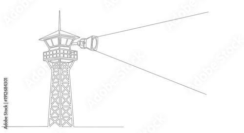 Searchlight Tower, Beacon Light, Observation Post, Search Beam, Security Tower, Communication Tower
