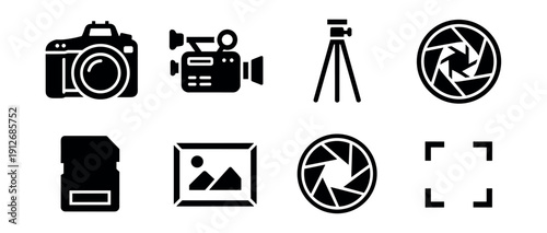 Photography and Video Recording Icon Set