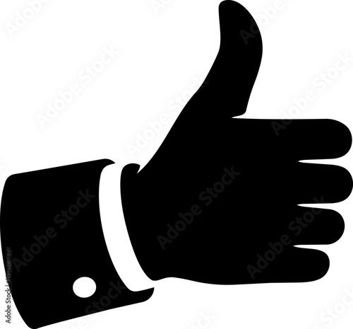 Business Approval Thumbs Up Silhouette Icon Vector Illustration