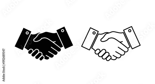 Handshake illustration, business agreement, partnership concept, vector art Vector