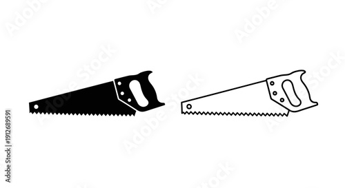Two saws with black and white background, high quality illustration Vector