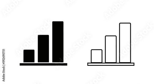 Black and white bar chart and graph design vector illustration Vector
