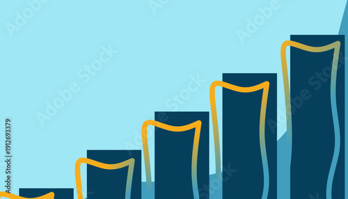 Modern Business Growth Bar Chart Background