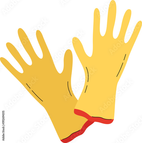 Yellow Rubber Cleaning Gloves