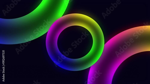 abstract colorful torus background animation