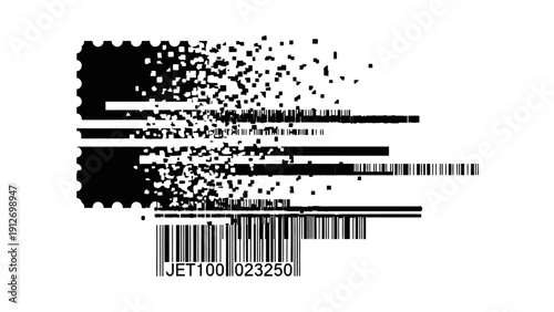 digital barcode data security concept glitching illustrating information processing breakdown cyber attack risks and tech disruption