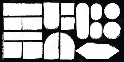 Geometric shapes cutouts on black background