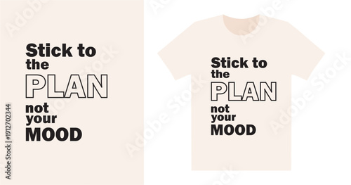 Minimal Cream T Shirt Typography Design with Motivational Quote