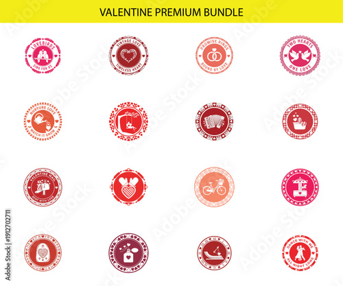 Valentine Icon Set: Love Birds, Hearts, Romantic Objects and Playful Graphics for Celebration Designs