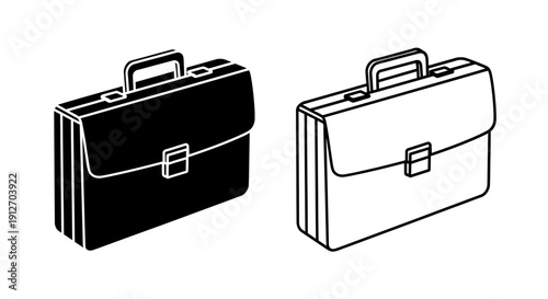 Two briefcase designs for business and office use Vector