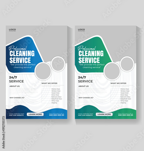 Cleaning Service Flyer Design Template for Home and Office Cleaning