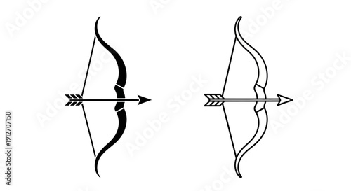 Archery bow and arrow design illustration vector art Vector