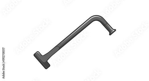 Metal handle, industrial grip, gray hardware, furniture fitting