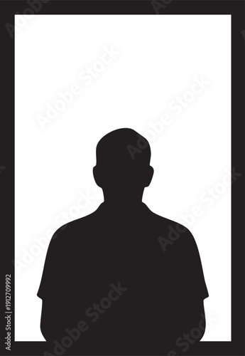 Back view of person standing and looking through a window silhouette isolated on white background minimalist curiosity and contemplation illustration