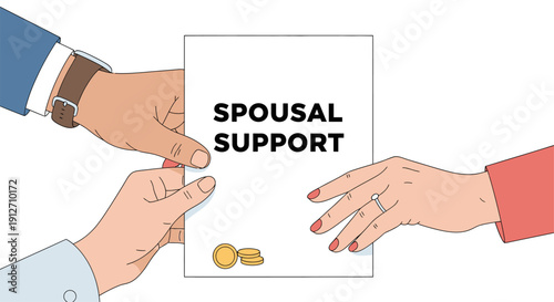 Spousal support or alimony legal document concept illustration.