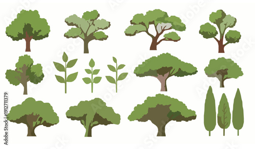 Natural Tree Illustration Bundle for Eco and Healthy Living Themes