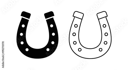 Black and white horseshoes design illustration vector art graphic Vector
