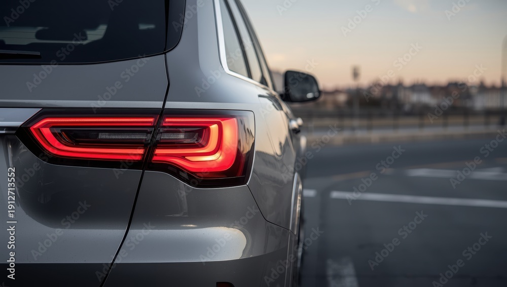 Fototapeta premium Left rear brake light on an SUV