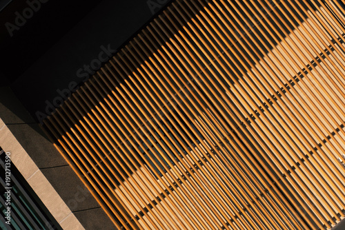 gray cement and wood panel in detail of architecture background