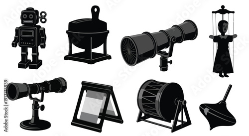 Science and Laboratory Equipment Icons Vector