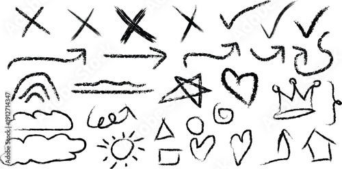 set of hand drawn arrows