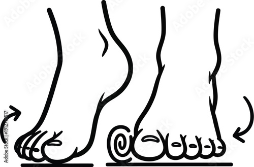 Foot Massage and Reflexology Icons Set Vector