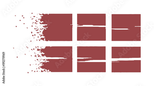 pixelated danish flag dissolving into fragments on white symbolizing national identity political change or historical context.