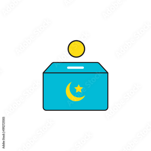 Donation box with a moon and star