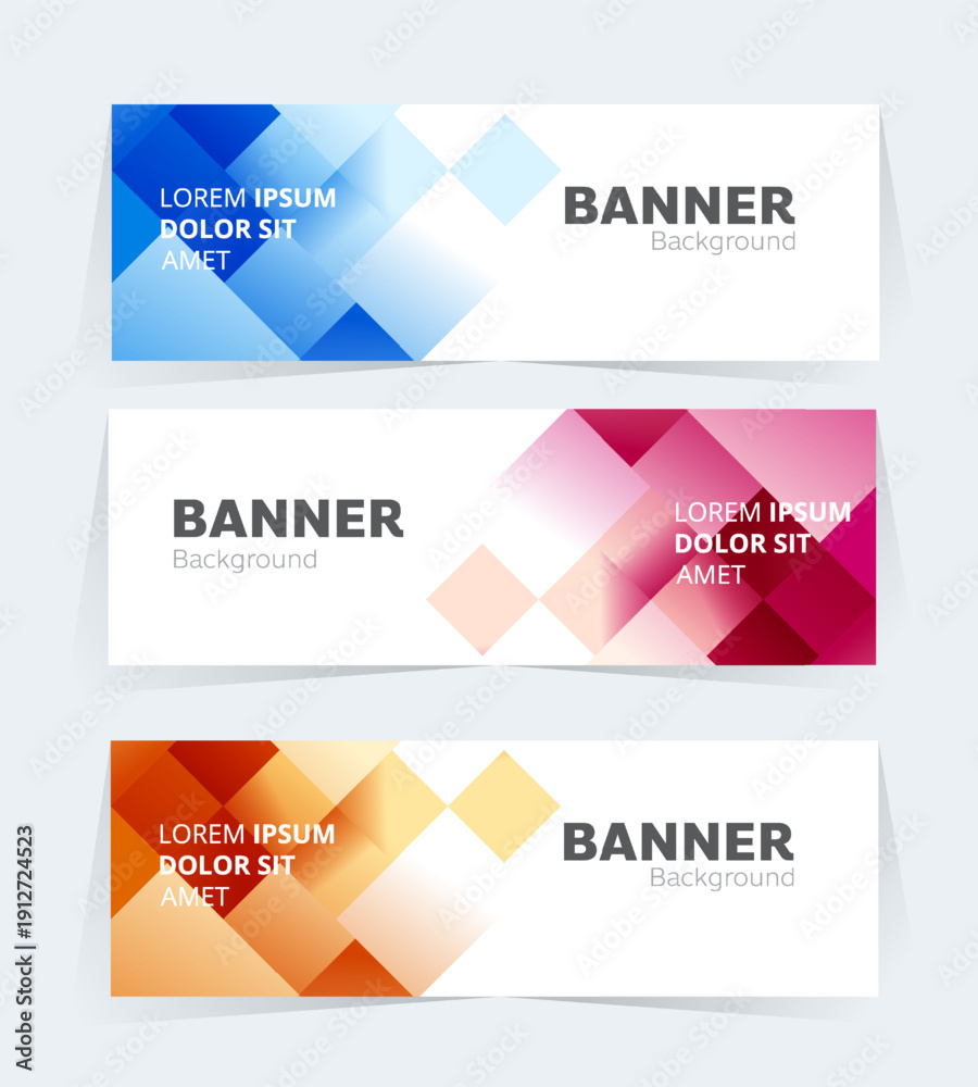 Fototapeta premium Geometric banner design with vector presentation template.