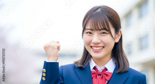 Wallpaper Mural ガッツポーズをする女子高生 合格発表 Torontodigital.ca