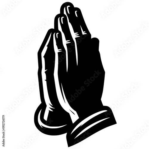 Hands in Prayer: A graphic representation of hands clasped together in a moment of devotion, offering a sense of hope and spiritual reflection.
