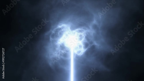 Bright electric beam heavy glow bloom bursting dark misty background seamless futuristic cinematic surreal ethereal ambience cascading softly glowing abstract unique style loop