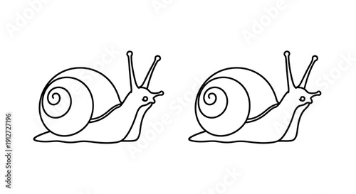 Two snails with forks and knives cartoon illustration Vector