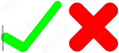 Tick and X Icon Vector – Approval and Rejection Symbols