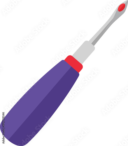 Purple Screwdriver with Red Tip Isolated on White Background 3 D Render