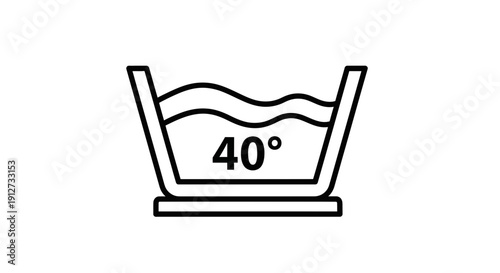 Wash at 40 Degrees Icon – Laundry Care Instruction Symbol