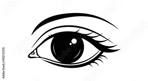 Realistic Eye Illustration Icon – Human Vision Detail Symbol