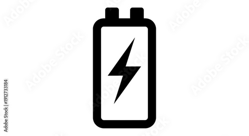 Battery Charging Icon – Power Energy Lightning Symbol