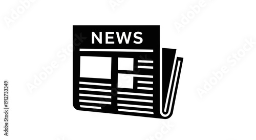 Newspaper Icon – Breaking News Media Publication Symbol