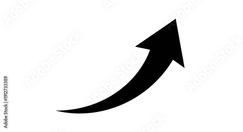 Upward Curved Arrow Icon – Growth Success Trend Symbol