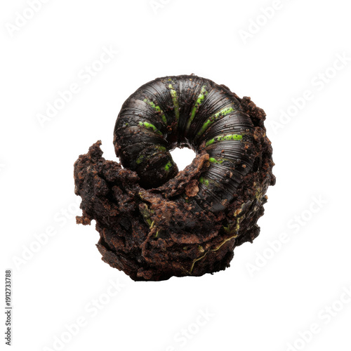 Curled Dark Larva Top View