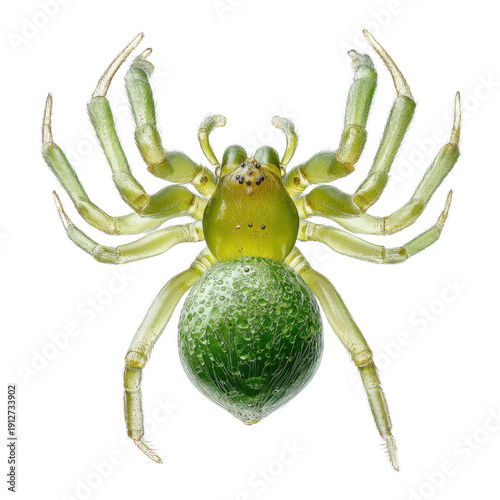 Bright Green Spider Top View
