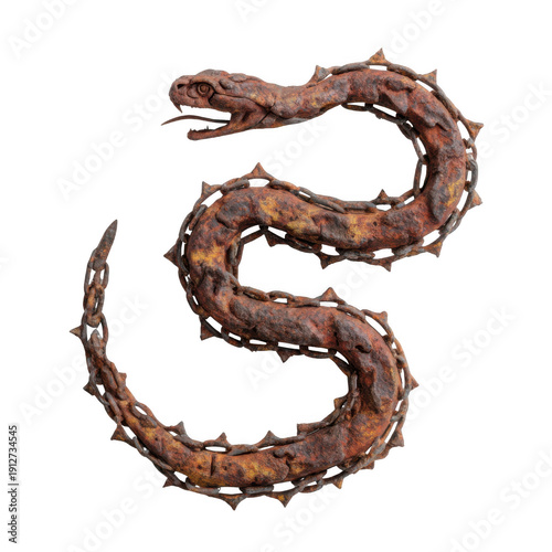 Spiked Brown Snake Curved Form