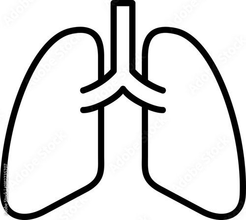 Black lung icon - outline