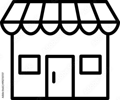 Black shop icon - outline