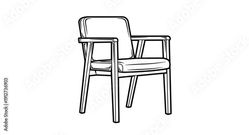 Modern Armchair Illustration Isolated on White Background.