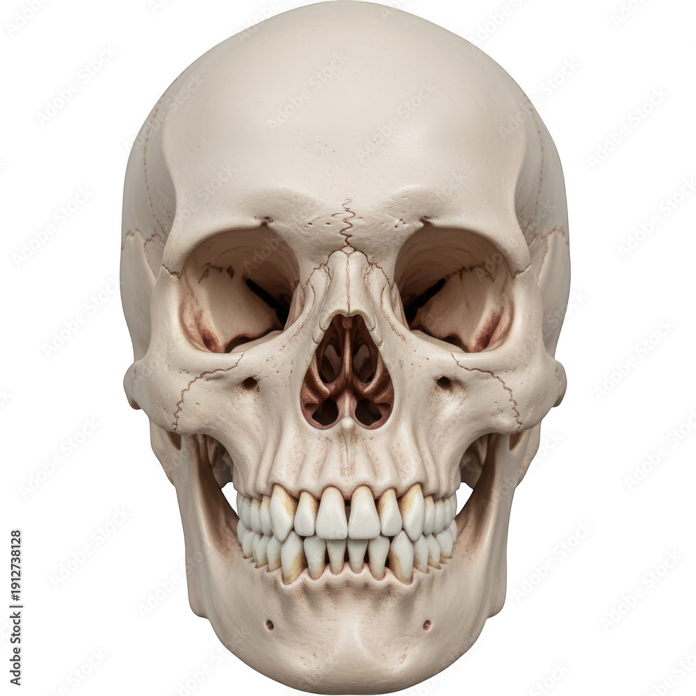 Fototapeta premium human skull on white background