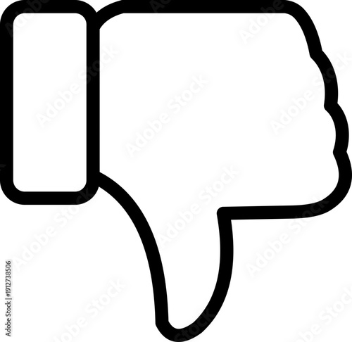 Black dislike icon - outline