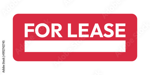 Professional For Lease Red Horizontal Sign – High-Visibility Property Marketing Board with Contact Space